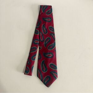 Vintage GIVENCHY Monsieur Silk Burgundy Paisley Necktie